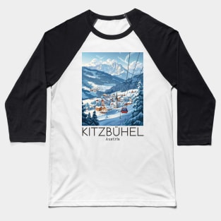 A Vintage Travel Illustration of Kitzbühel - Austria Baseball T-Shirt